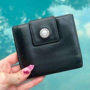 Bvlgari bifold Square Black Leather Wallet.